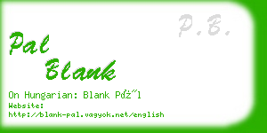 pal blank business card